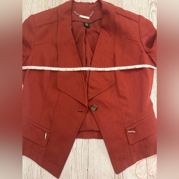 WHBM Blazer Dark Orange Red Jacket Coat 4 - Picture 11 of 16